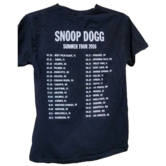Snoop Dogg Summer Tour 2016 Black Mug Shot T-Shirt Size Medium Rap Band - Picture 3 of 6